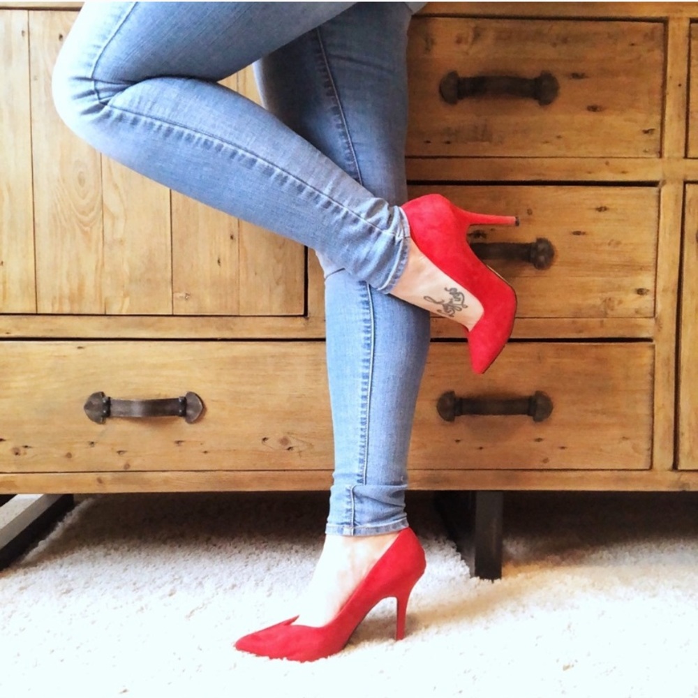 Red Suede Heels